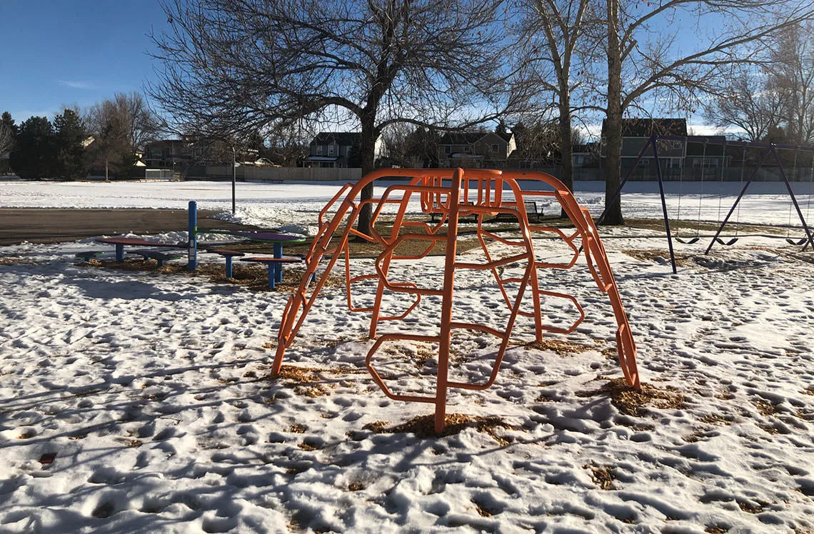 Dome climbing playground at Coronado Elementary school